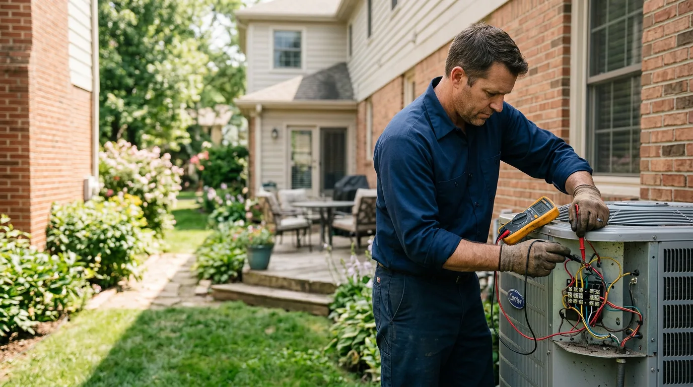 HVAC technician working near Cordova, IL
